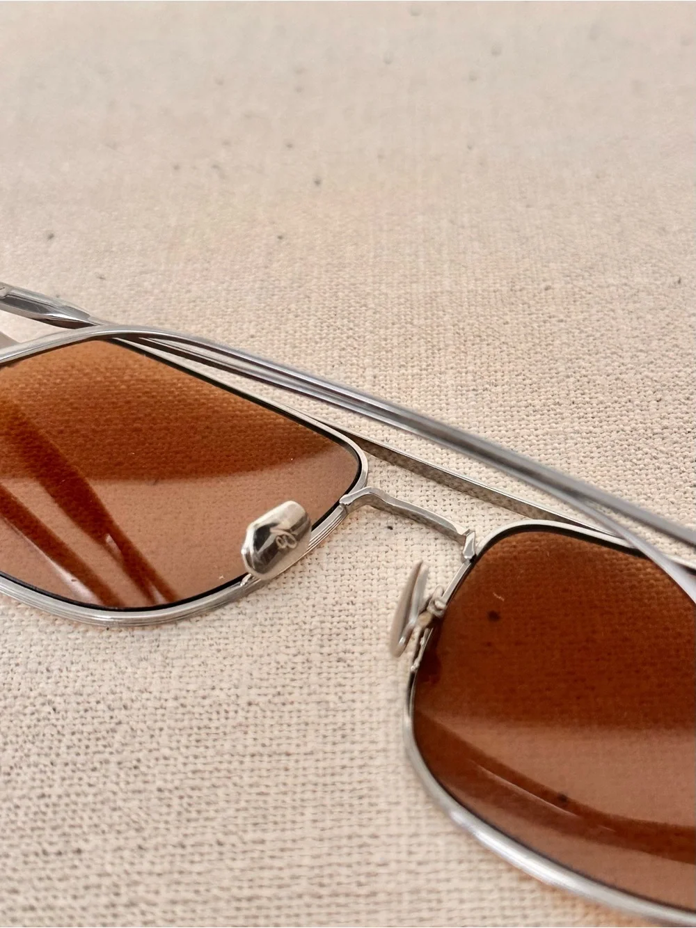 Brioni Titanium Silver and Brown Double Bridge Sunglasses 53mm